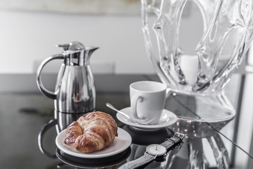 coffee and croissants at quin hotel