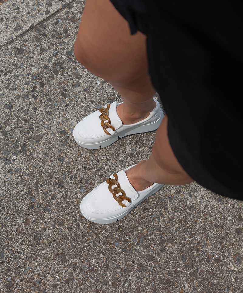 comfy business casual shoes - white sneaker loafers
