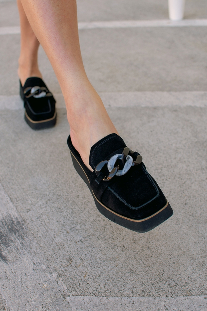 comfy business casual shoes - black slip-on loafers by naked feet shoes